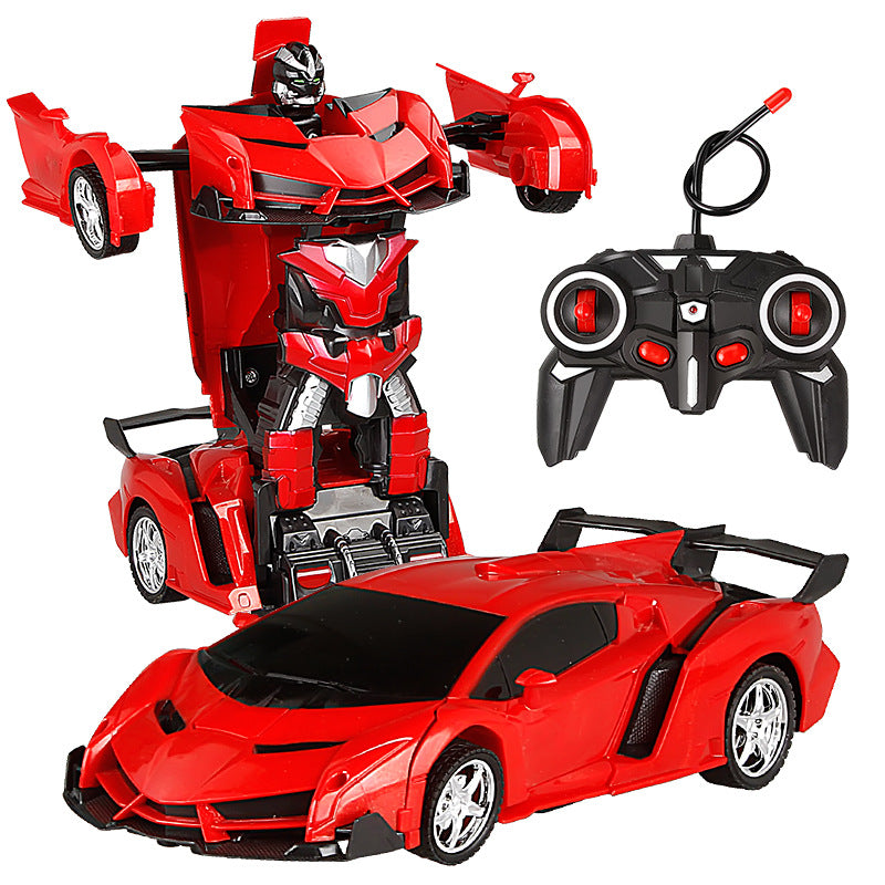 Charging deformation toy remote control car children's toy racing boy remote control deformation robot simulation model sports car