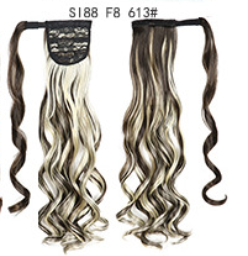 WTB 22" Long Wavy Wrap Around Clip In Ponytail Hair Extension Heat Resistant Synthetic Natural Wave Pony Tail Fake Hair