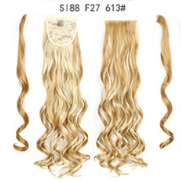 WTB 22" Long Wavy Wrap Around Clip In Ponytail Hair Extension Heat Resistant Synthetic Natural Wave Pony Tail Fake Hair