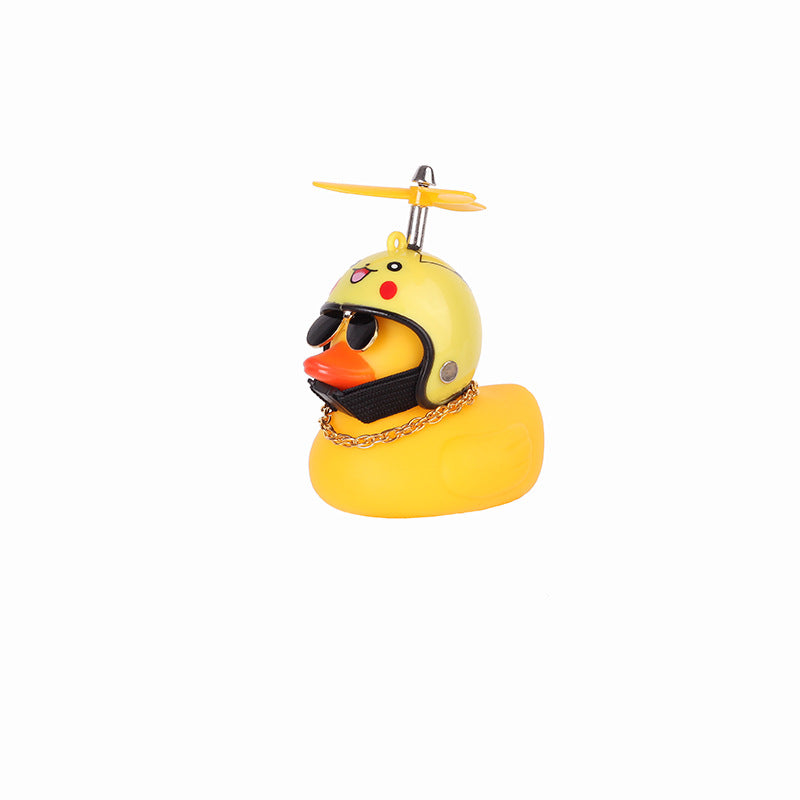 Car small yellow duck bamboo dragonfly broken wind duck helmet turbine increased duck car accessories ornaments net red vibrato duck the same paragraph
