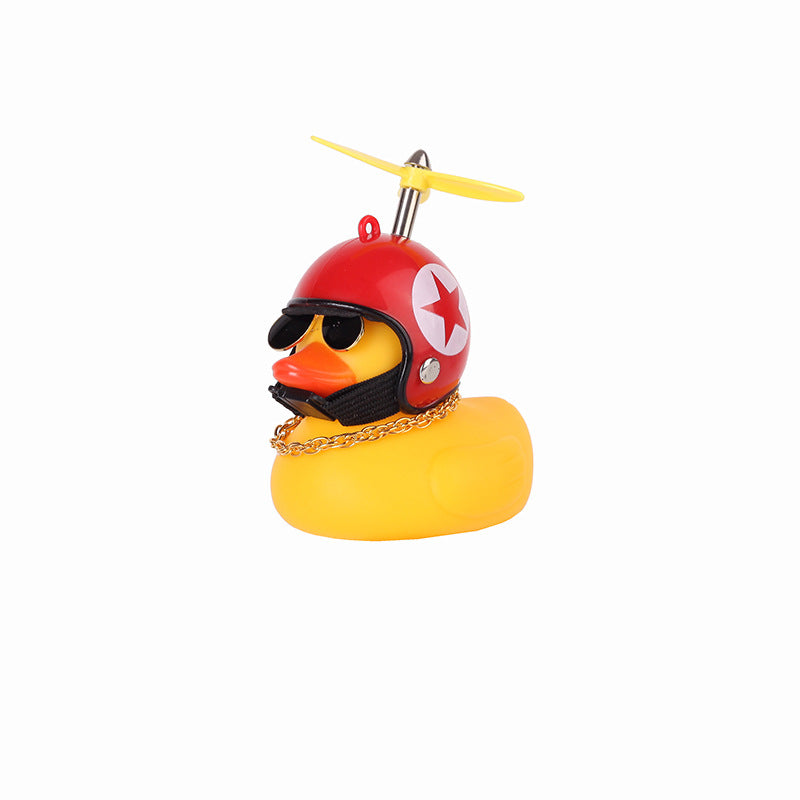 Car small yellow duck bamboo dragonfly broken wind duck helmet turbine increased duck car accessories ornaments net red vibrato duck the same paragraph
