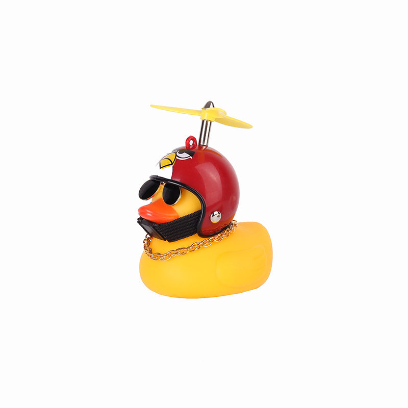 Car small yellow duck bamboo dragonfly broken wind duck helmet turbine increased duck car accessories ornaments net red vibrato duck the same paragraph