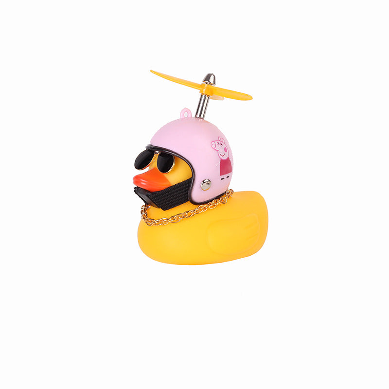 Car small yellow duck bamboo dragonfly broken wind duck helmet turbine increased duck car accessories ornaments net red vibrato duck the same paragraph