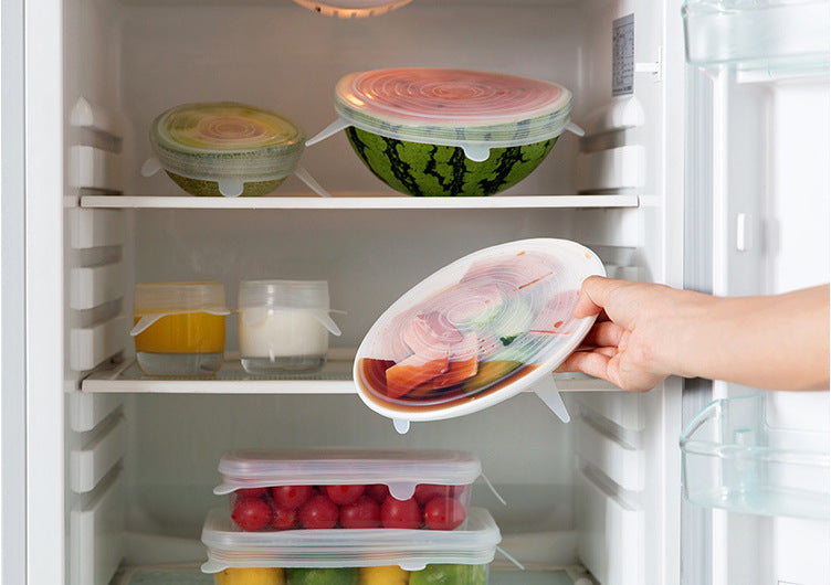 European standard six-piece silicone plastic wrap vegetable and fruit fresh-keeping cover food silicone bowl cover silicone cup cover