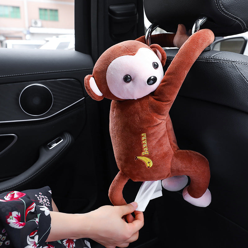Pipihou creative car tissue box cover home car dual-use car hanging drawer cartoon car interior supplies