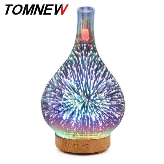 Creative 3D Glass Firework Humidifier Colorful LED Atmospheric Lamp Aroma Humidifier