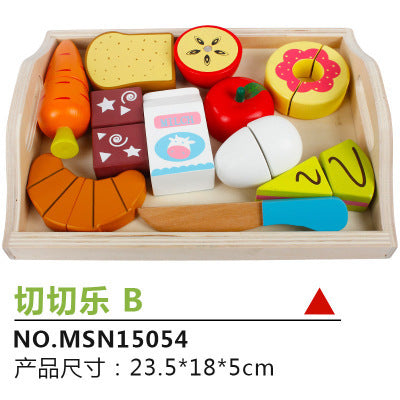 Wooden magnetic cut fruit toys, children’s play house simulation vegetables, cut to see boys and girls cut to play toys