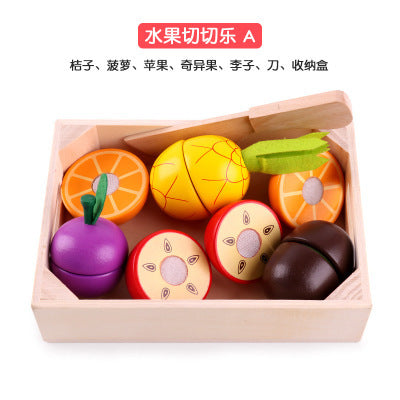 Wooden magnetic cut fruit toys, children’s play house simulation vegetables, cut to see boys and girls cut to play toys