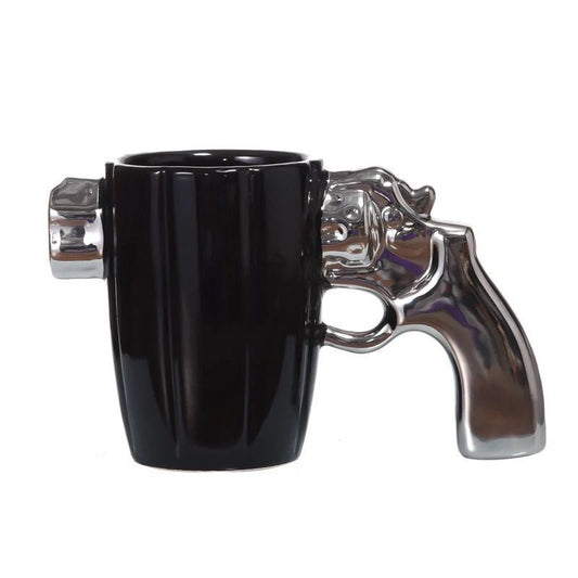 Creative and funny ceramic mug shape revolver mug personality cool coffee cup for boys friends birthday gifts