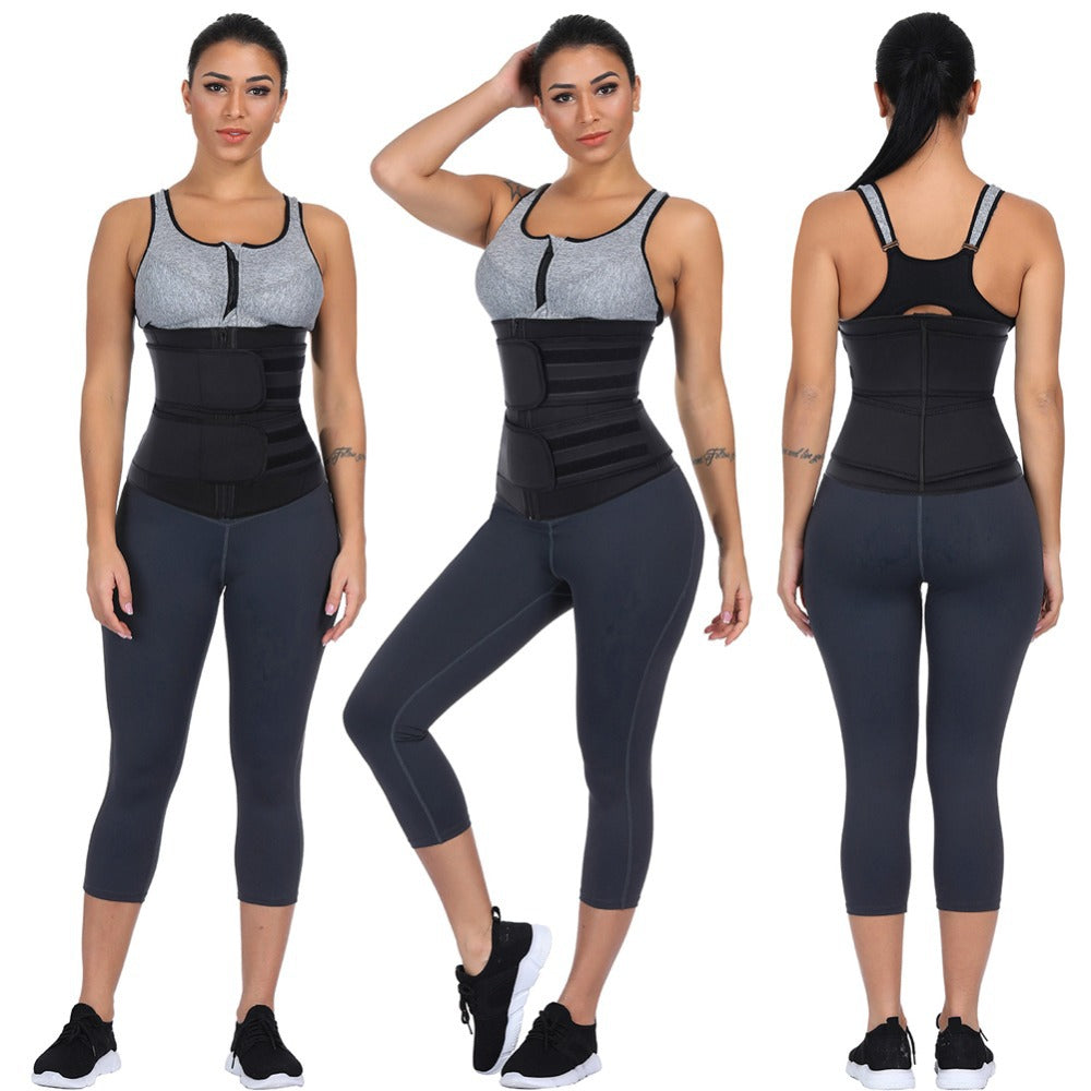 European and American reinforced waist belt sweat suit postpartum yoga sports waist shaping clothes adjustable abdomen belt plastic belt