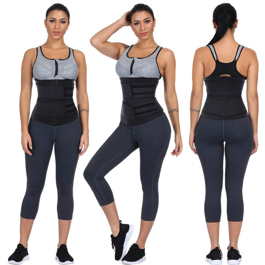 European and American reinforced waist belt sweat suit postpartum yoga sports waist shaping clothes adjustable abdomen belt plastic belt