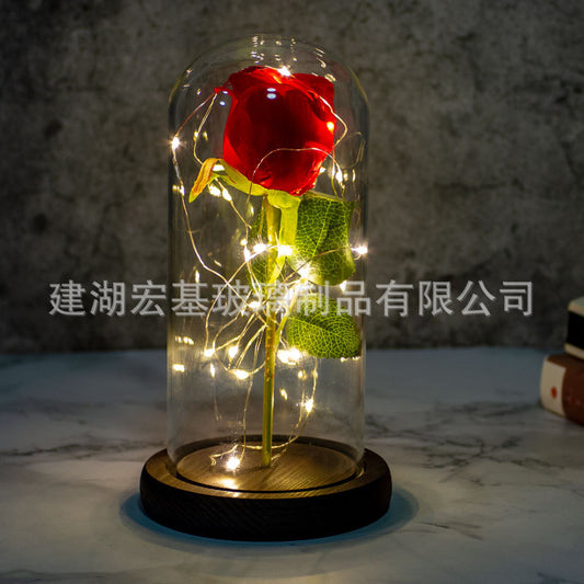 Eternal life simulation roses creative home decoration LED night light birthday holiday gift new shelves