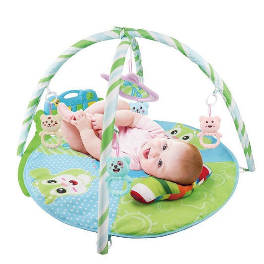 Infant round music pedal piano fitness rack 0-12 months baby crawling mat Amazon cross-border toys