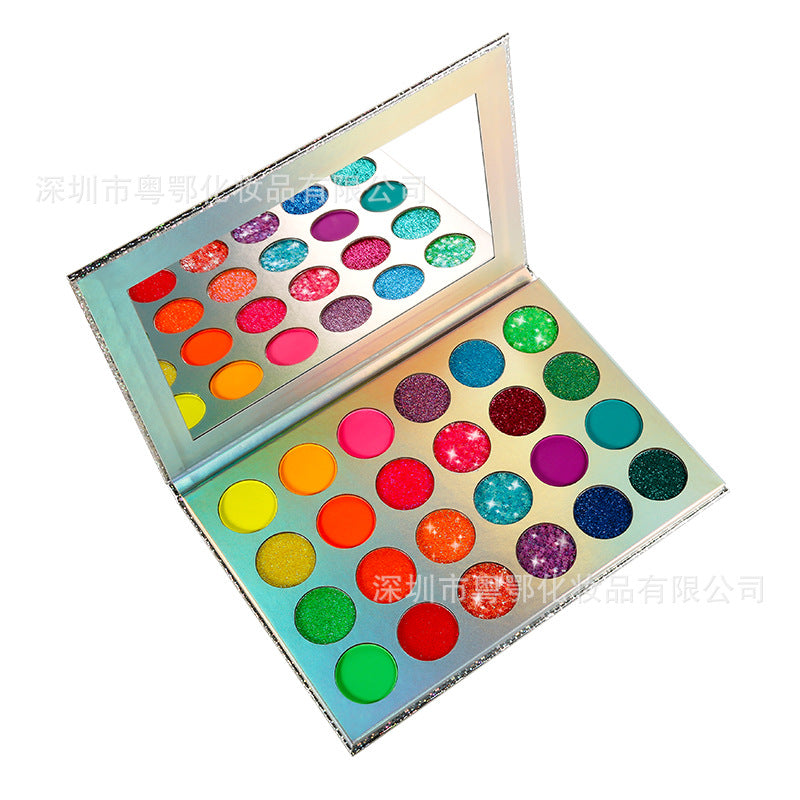oem luminous eye shadow bright fluorescent powder makeup tray flash eye shadow 24 color eye shadow without logo can be OEM