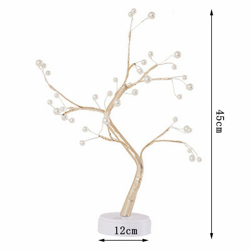 Cross-border Amazon Explosive LED Tree Light Touch Pearl Lantern Copper Wire Light Starry Gift Decoration Night Light