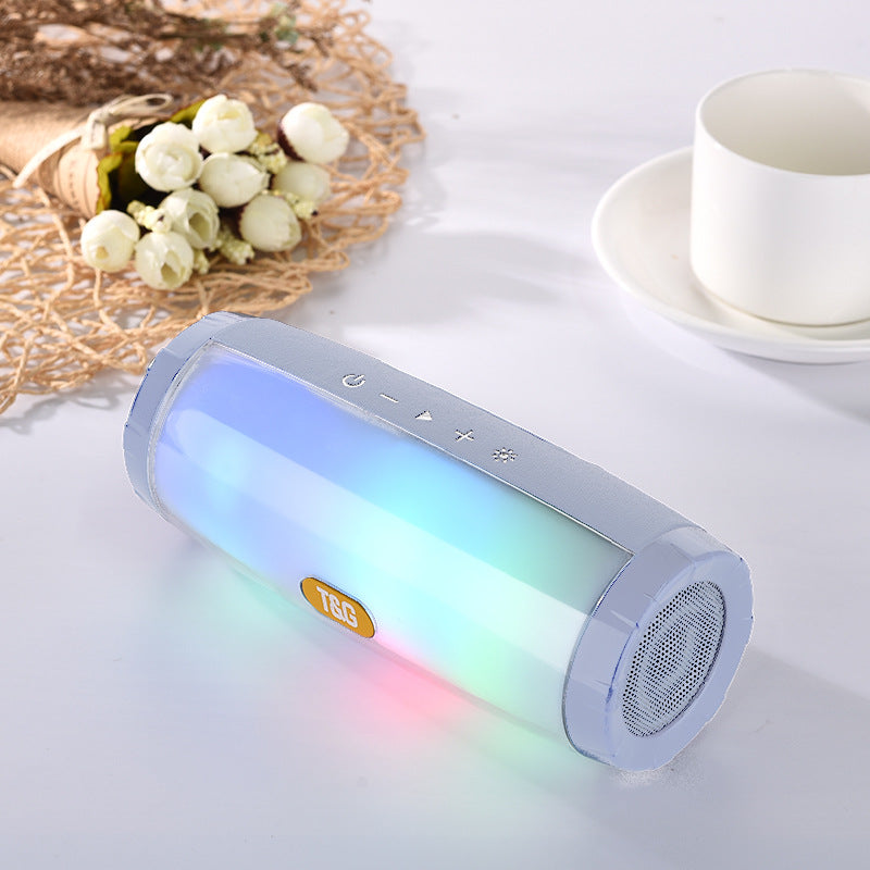 TG165C Bluetooth Speaker LED Lantern PU Leather Craft Card Radio Portable Subwoofer Audio TWS Couplet