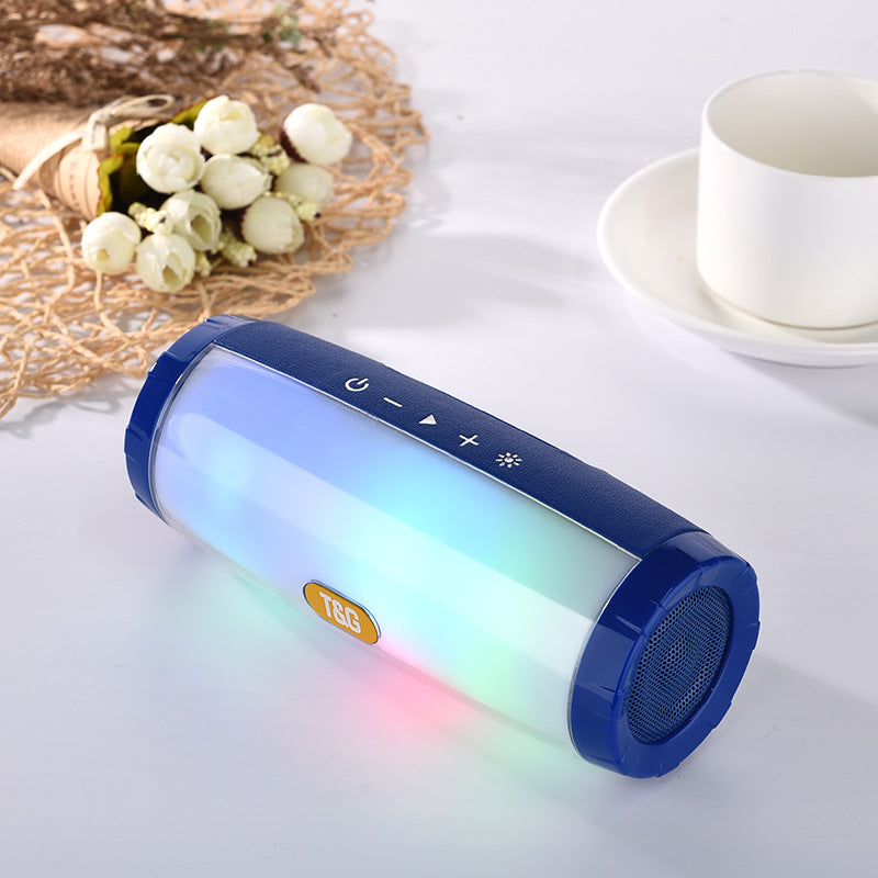 TG165C Bluetooth Speaker LED Lantern PU Leather Craft Card Radio Portable Subwoofer Audio TWS Couplet