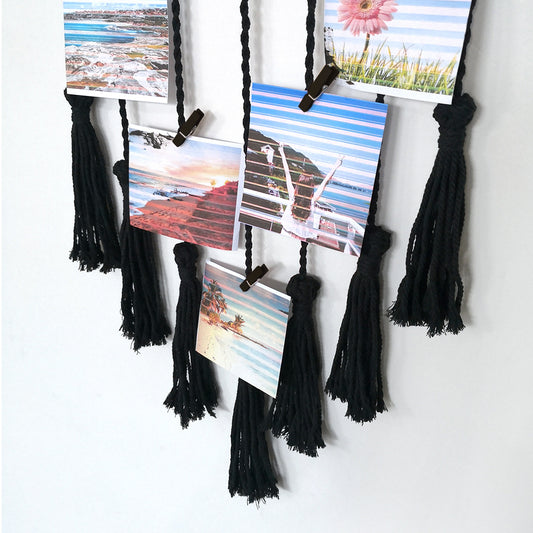Cross-border exclusive supply source ins woven tapestry tassel photo clip Nordic home decoration wall hanging handmade tapestry