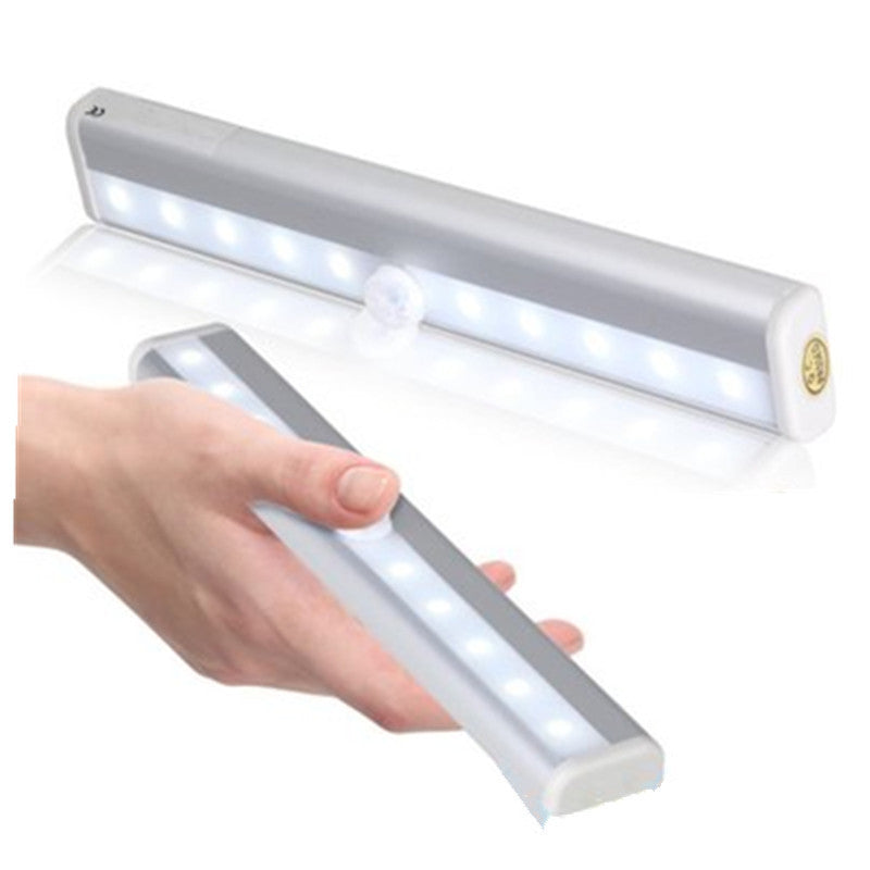 10LED human body automatic sensor light night light foreign trade aluminum bar LED corridor light battery cabinet light wardrobe light