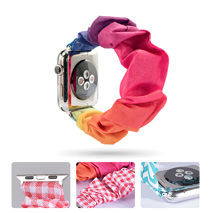 Factory direct sale for Apple iWatch new watch with leopard print hair tie strap can be customized