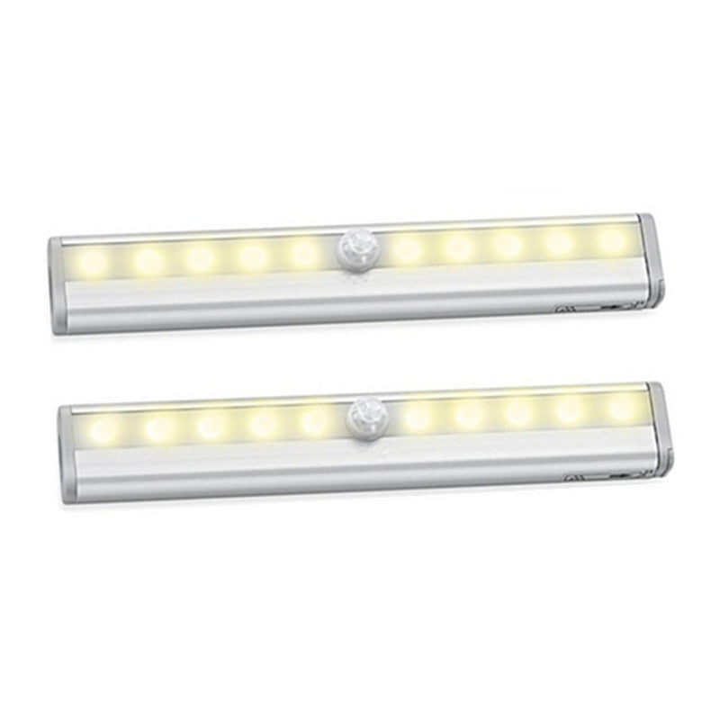 10LED human body automatic sensor light night light foreign trade aluminum bar LED corridor light battery cabinet light wardrobe light