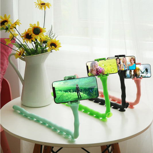 Creative cute bug lazy mobile phone holder Silicone caterpillar lazy holder Octopus multifunctional suction cup holder