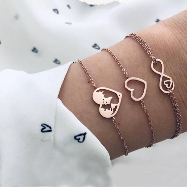 30 Styles Women Girls Mix Round alloy Crystal Charm Bracelets Fashion Boho Heart Map Pineapple Bracelets Sets Jewelry Gift