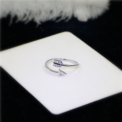 Wish explosive fashion imitation s925 sterling silver diamond open arrow ring