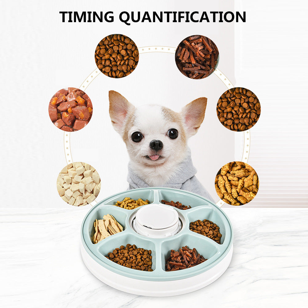 Timing feeder 6 grid electric timing cat and dog feeder unmanned feeding machine music reminder pet food