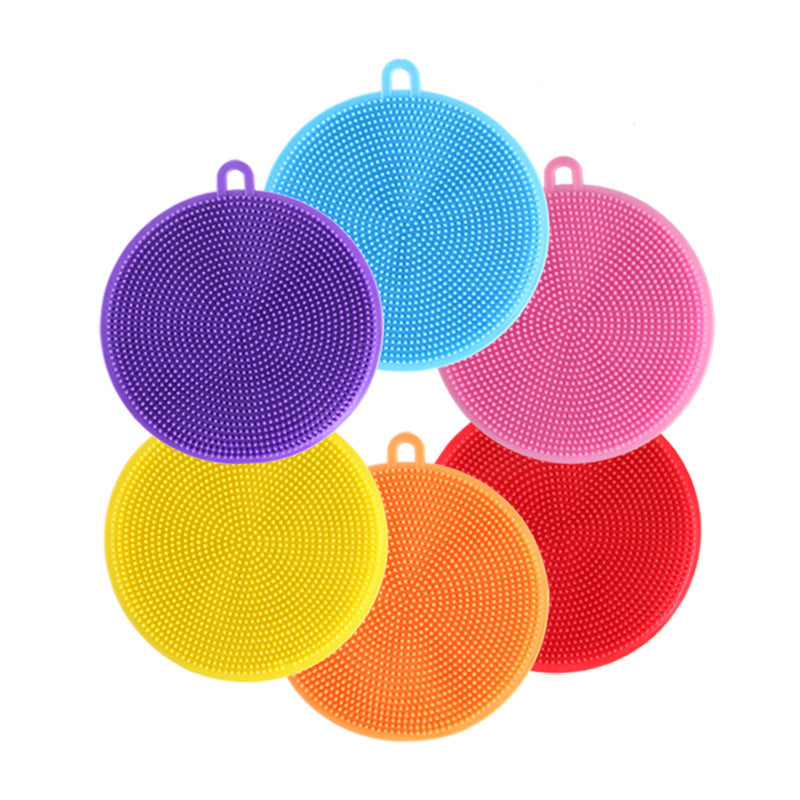 Douyin with the same type of pot washing brush decontamination multi-function melon and fruit vegetable cleaning cloth non-stick oil Kui kitchen silicone cleaning brush