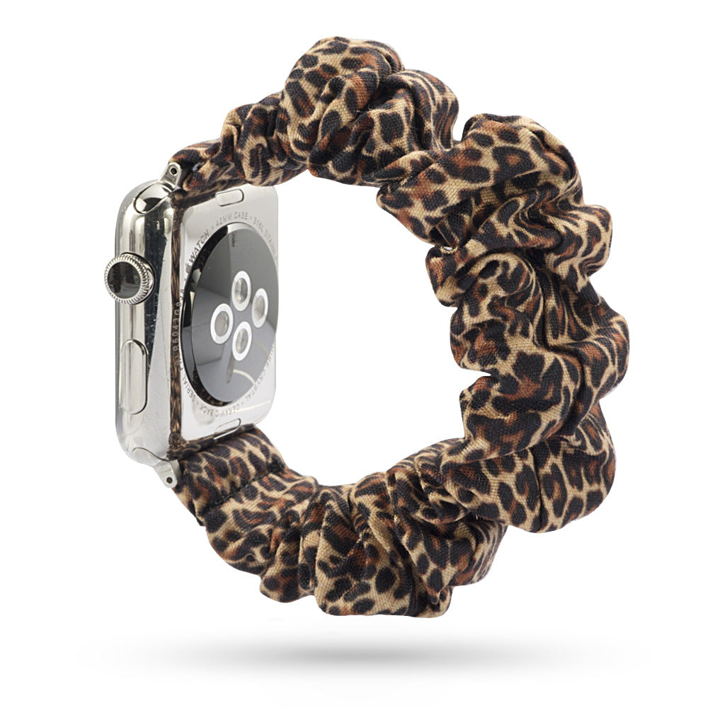 Factory direct sale for Apple iWatch new watch with leopard print hair tie strap can be customized