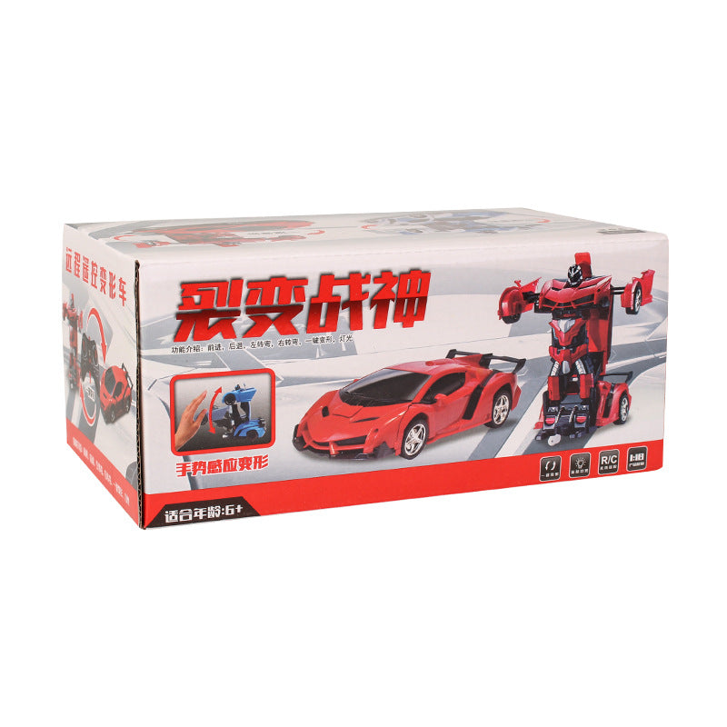 Children's four-way wireless remote control car Gesture-sensing deformation robot Remote-controlled car toy simulation model car
