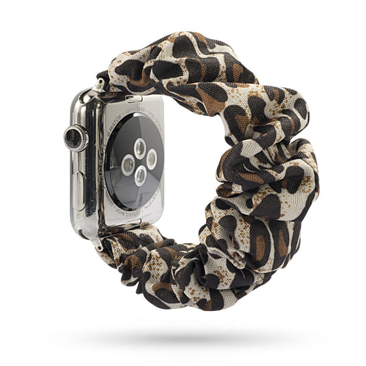 Factory direct sale for Apple iWatch new watch with leopard print hair tie strap can be customized