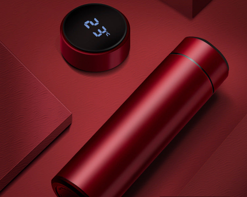 Smart temperature measuring mug LED touch display temperature cup creative business straight cup gift cup free customization