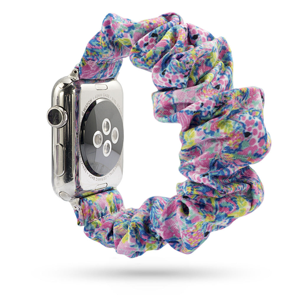 Factory direct sale for Apple iWatch new watch with leopard print hair tie strap can be customized
