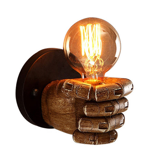 Retro resin fist wall lamp Cross-border European style bar restaurant cafe decorative wall lamp Left hand right hand wall lamp