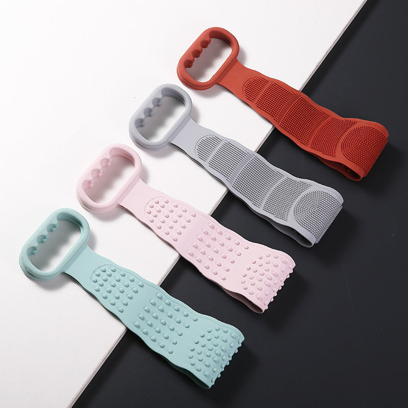 Silicone scrubbing towels for men and women strong back rubbing mud rubbing artifact long back exfoliating bath bathing brush