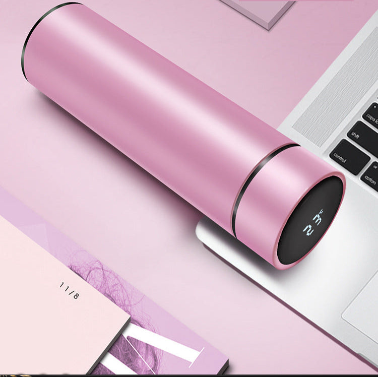 Smart temperature measuring mug LED touch display temperature cup creative business straight cup gift cup free customization