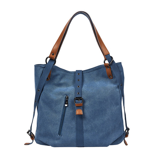 Fashion canvas tote bag in 5 colors, large capacity tote bag, multi-function shoulder messenger bag wholesale