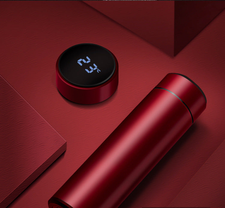 Smart temperature measuring mug LED touch display temperature cup creative business straight cup gift cup free customization