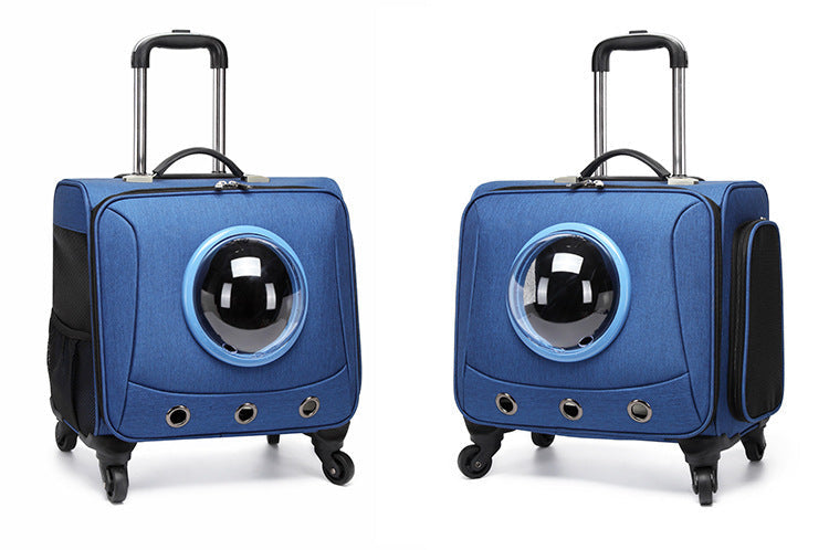 Manufacturers wholesale 18-inch universal wheel portable pet travel case, universal pet case for cats and dogs, pet trolley case
