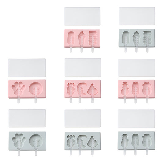 Spot Siamese Ice Cream Mold with Cover Silicone Ice Cream Stick Ice Mold Homemade DIY DIY Ice Cream Mould