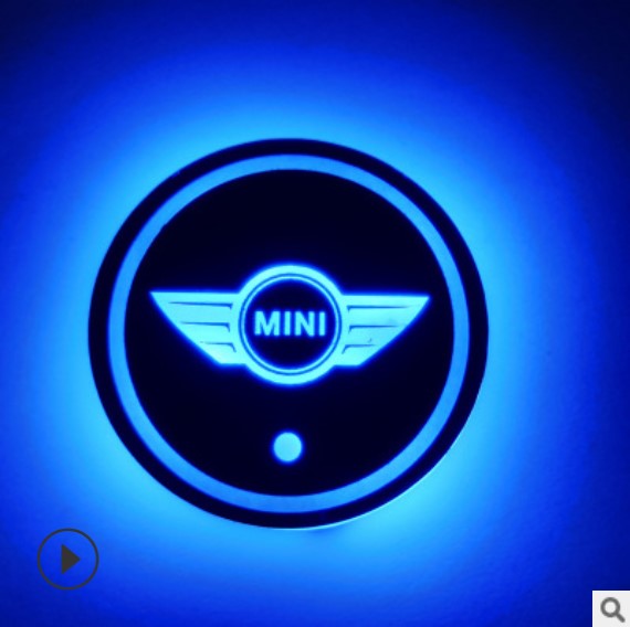 Car luminous water coaster LED atmosphere light induction light colorful water coaster USB atmosphere light non-slip coaster customization