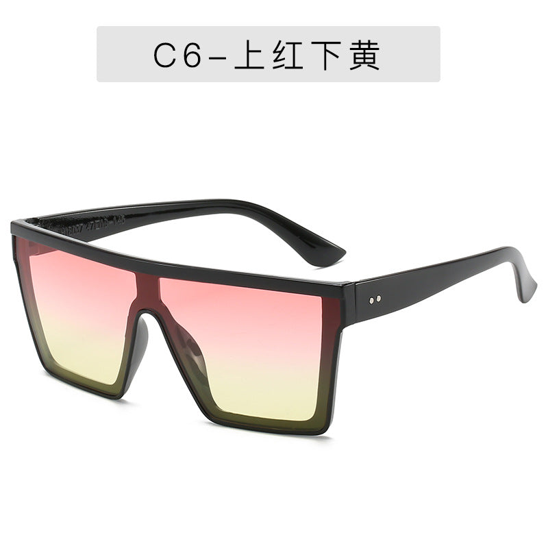 Cross-border fast selling fashion sunglasses bright black fashion trend sunglasses men and women exaggerated ocean lens glasses