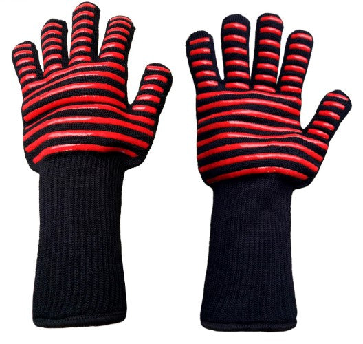 Spot high temperature resistant 800 degrees BBQ flame retardant non-slip fireproof barbecue gloves insulated microwave oven oven gloves