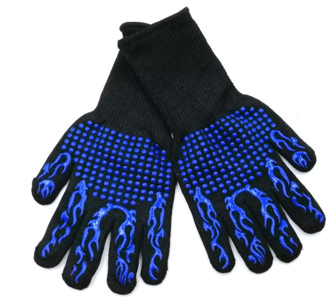 Spot high temperature resistant 800 degrees BBQ flame retardant non-slip fireproof barbecue gloves insulated microwave oven oven gloves