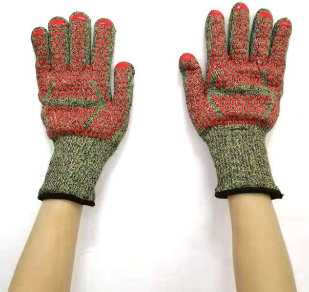 Spot high temperature resistant 800 degrees BBQ flame retardant non-slip fireproof barbecue gloves insulated microwave oven oven gloves