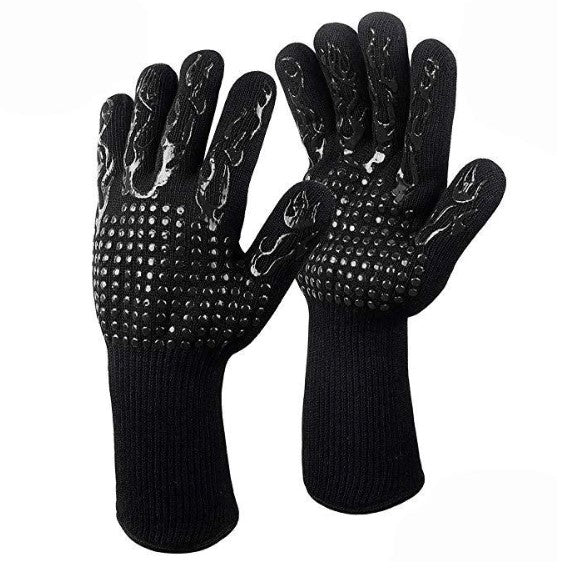 Spot high temperature resistant 800 degrees BBQ flame retardant non-slip fireproof barbecue gloves insulated microwave oven oven gloves