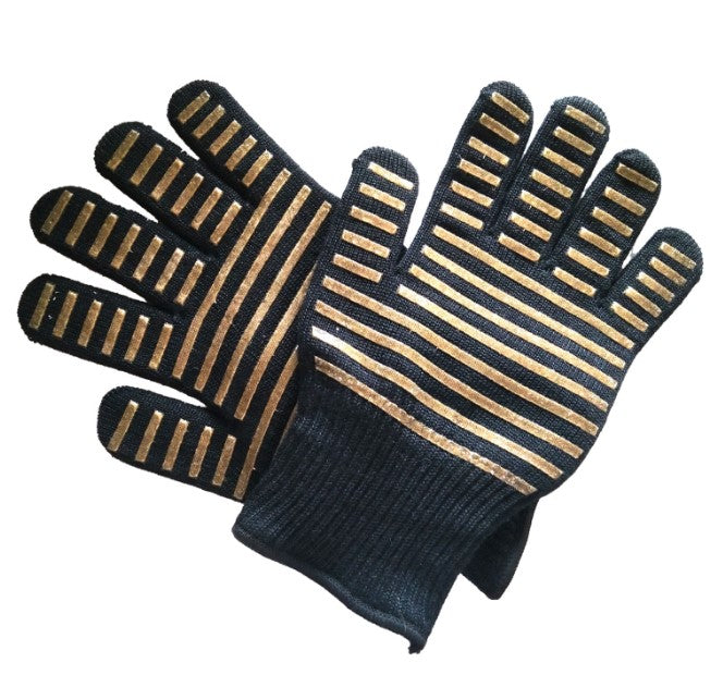 Spot high temperature resistant 800 degrees BBQ flame retardant non-slip fireproof barbecue gloves insulated microwave oven oven gloves