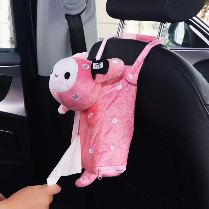 Pipihou creative car tissue box cover home car dual-use car hanging drawer cartoon car interior supplies